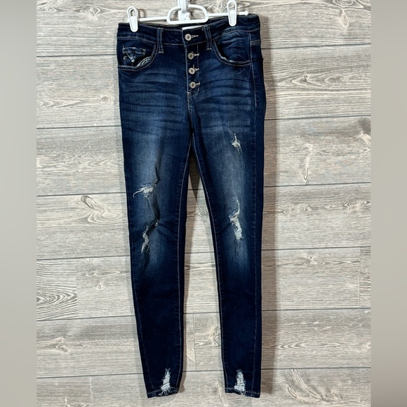 KanCan skinny, high-rise jeans, Size 5/26, dark wash, soft & stretchy denim - Picture 3 of 8